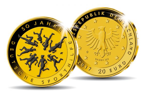 20 € DE "50 J. Deutsche Sporthilfe" 2017 Silber St