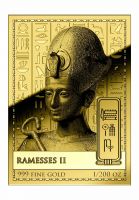 5.000 Francs Tschad Ägyptens Pharaonen "Ramses II" Gold 5.000 Francs Tschad Ägyptens Pharaonen "Ramses II" Gold