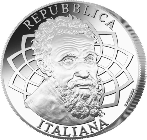 5 Euro Italien 550. Geburtstag Michelangelo 2025 Silber PP