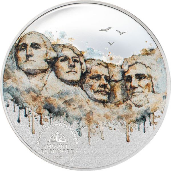 2 Dollars Cook Islands World Landmarks Mount Rushmore 2026 Au PP