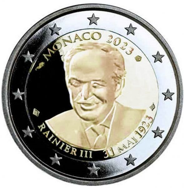 2 Euro Monaco 100. Gb. Fürst Rainier III. 2023 CN PP