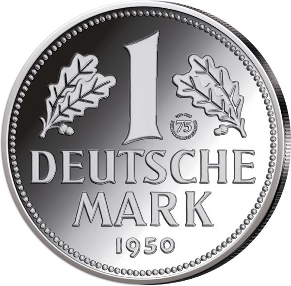 "1 D-Mark 1950" Deutschland 75 Jahre 1-D-Mark Silber PP