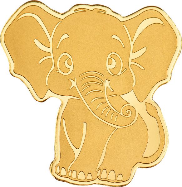 1 Dollar Palau Elefant - Golden Highlights Gold SF