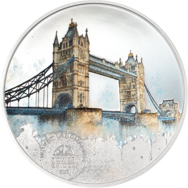 2 Dollars Cook Islands World Landmarks Tower Bridge 2027 Ag PP