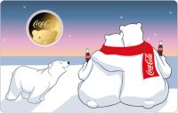 3.000 Francs Tschad Coca-Cola Polar Bear Coincard Gold 3.000 Francs Tschad Coca-Cola Polar Bear Coincard Gold