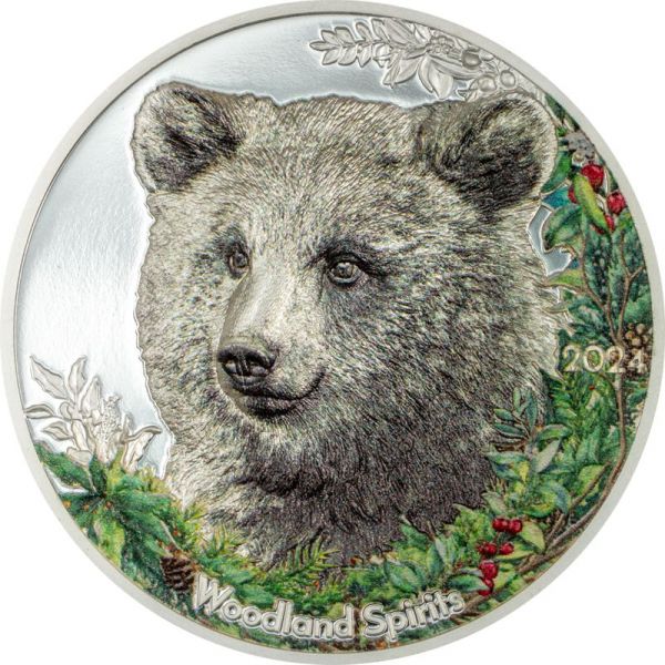 500 Togrog Mongolei Bär - Woodland Spirits 2024 Silber PP