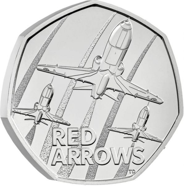 50 Pence GB Red Arrows 2025 CN St Blister