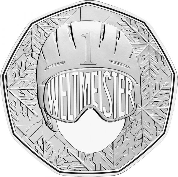 5 Euro Österreich Ski-Weltmeisterschaft Silber hgh Blister