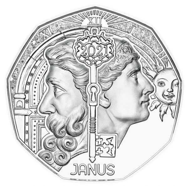 5 Euro Österreich Neujahrsmünze Janus 2021 Silber hgh