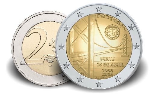 2 € Portugal "50 Jahre Brücke des 25. April" 2016 Cn vz