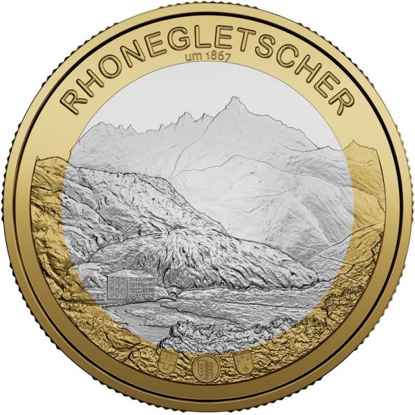 10 CHF Schweiz Rhonegletscher 2024 CuNi PP