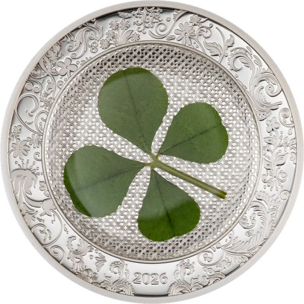 5 Dollar Cook Islands Glücksmünze Kleeblatt 2026 Silber PP