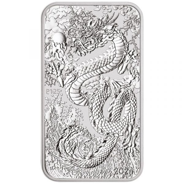 1 Dollar Australien Chinesischer Drache - Barren 2024 Silber St