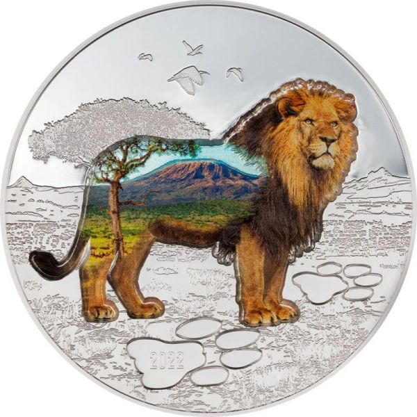 1000 Togrog Mongolei Into the Wild - Lion 2022 Silber PP