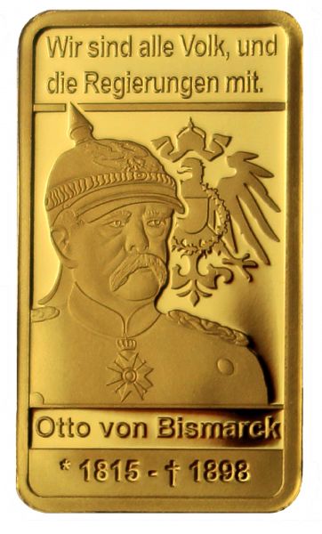 125. Todestag Otto von Bismarck Goldbarren 0,5 g PL