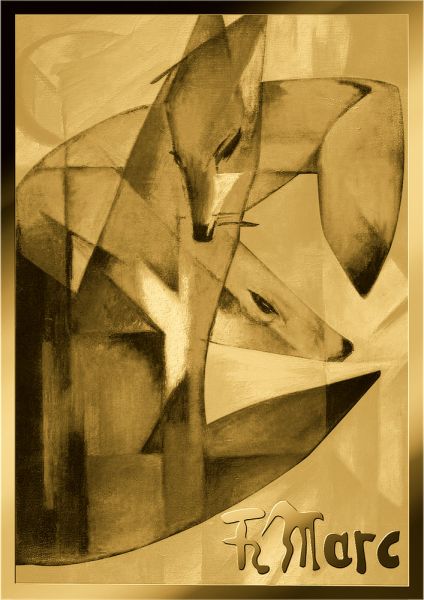 3.000 Francs Tschad Franz Marc II Füchse Coincard Gold