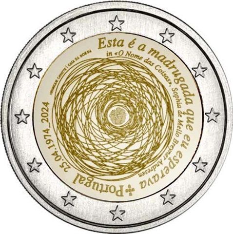 2 Euro Portugal 50. Jahrestag der Revolution 2024 CN bfr