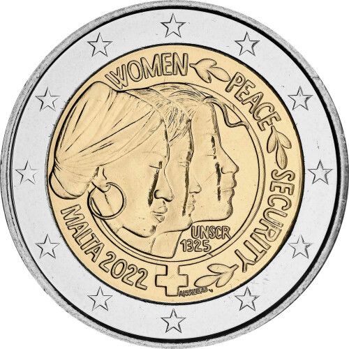 2 Euro Malta Resolution des UN-Sicherheitsrats 2022 CN St