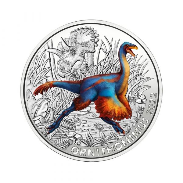 3 Euro ÖS Dinotaler Ornithomimus Velox 2022 Buntmetall hgh