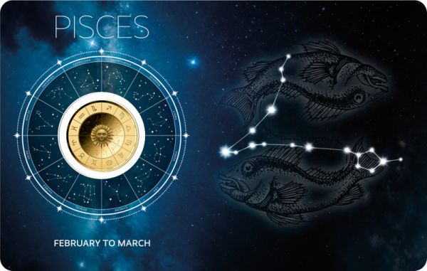 3.000 Francs Tschad Zodiac Signs "Fische" Gold