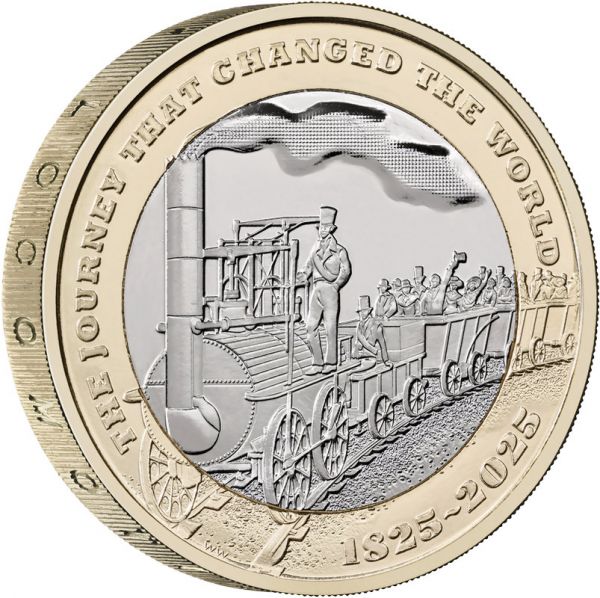 2 Pfund GB 200 Jahre moderne Eisenbahn 2025 CN St Blister