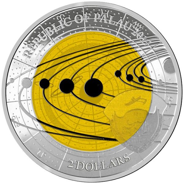 2 $ Palau "Niob Solarsystem - Saturn" 2017 Ag PL