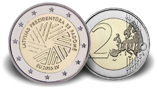 2 € Lettland "EU-Präsidentschaft" 2015 CN bfr