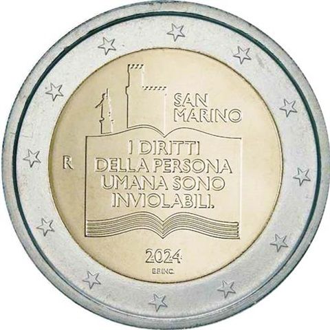 2 Euro San Marino 50 Jahre Verfassung/Bürgerrechte 2024 CN St