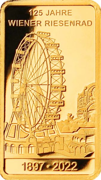 125 Jahre Wiener Riesenrad Goldbarren 0,5 g PL