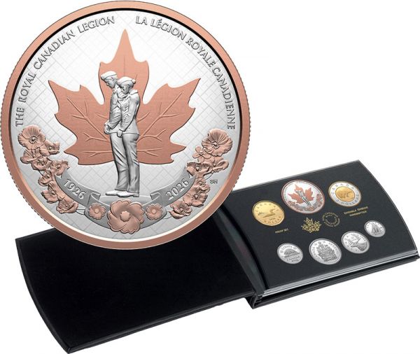 4,90 Dollar Kanada 100 J. Kanadische Legion Kurssatz 2026 Ag PP