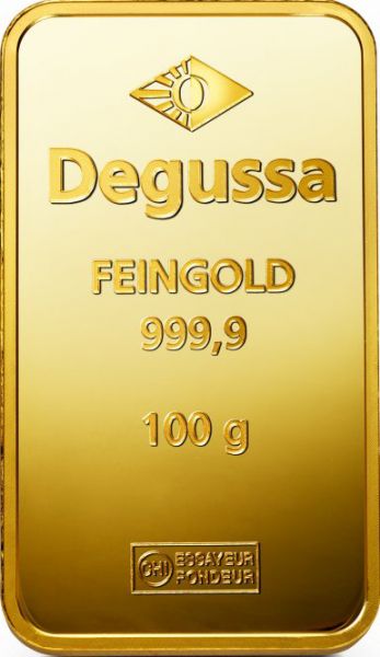 Goldbarren 100 Gramm "Degussa"