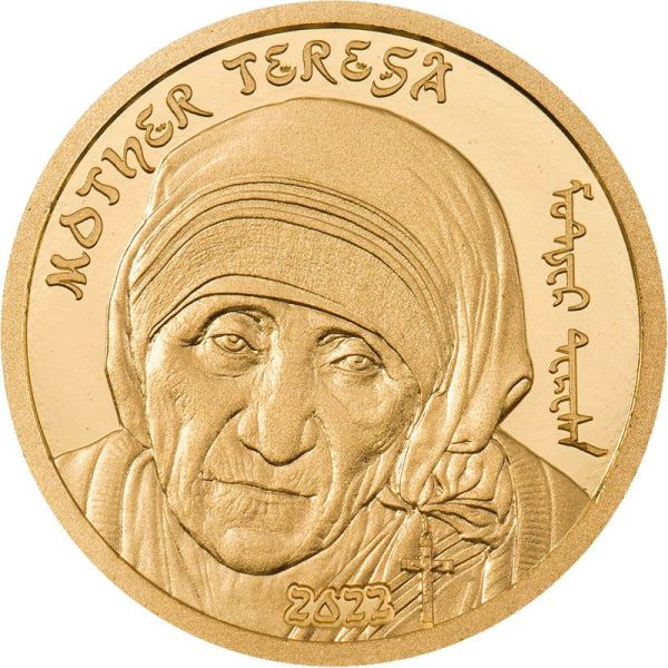 1000 Togrog Mongolei Mutter Teresa 2022 Gold PP