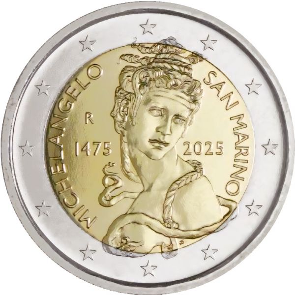 2 Euro San Marino 550. Geburtstag Michelangelo 2025 CN St