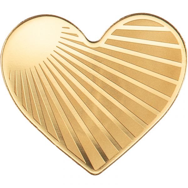 5 Dollar Cook Islands Herz - Golden Highlights Shape Gold SF