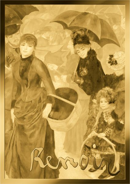 3.000 Francs Tschad Renoir II Die Regenschirme CC Gold