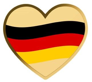 3.000 Francs Tschad Fußball Herz Deutschland Shape Gold