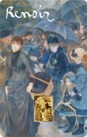 3.000 Francs Tschad Renoir Die Regenschirme Coincard Gold 3.000 Francs Tschad Renoir Die Regenschirme Coincard Gold