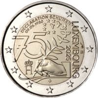 2 Euro Luxemburg 75 Jahre Schuman-Erklärung 2025 CN bfr 2 Euro Luxemburg 75 Jahre Schuman-Erklärung 2025 CN bfr