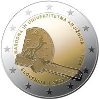 2 Euro Slowenien 250 J. National- u. Uni.-Bibliothek 2024 CuNi bfr 2 Euro Slowenien 250 J. National- u. Uni.-Bibliothek 2024 CuNi bfr