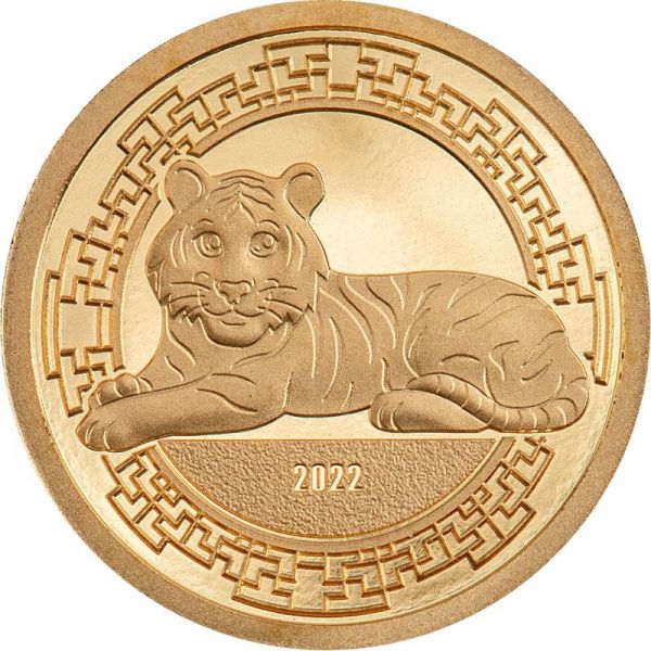 1000 Togrog Mongolei Jahr des Tigers 2022 Gold PP