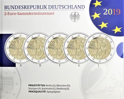 5x2 € Deutschland "30 J. Fall Berliner Mauer" 2019 CN PP A-J