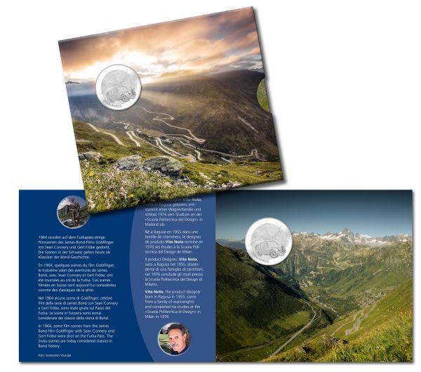 20 CHF Schweiz "Furkapass" im Folder 2019 Silber St