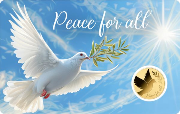 1.000 Francs Gabun Peace Dove Coincard Gold