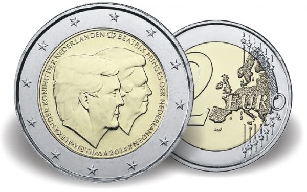 2 € Niederlande "Doppelportrait" 2014 CN vz