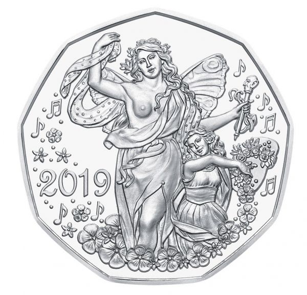 5 € Österreich "Neujahr - Lebensfreude" 2019 Silber handgehoben