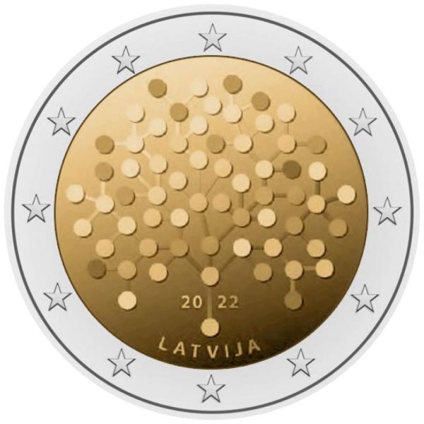 2 Euro Lettland 100. J. Latvijas Banka 2022 CuNi bfr