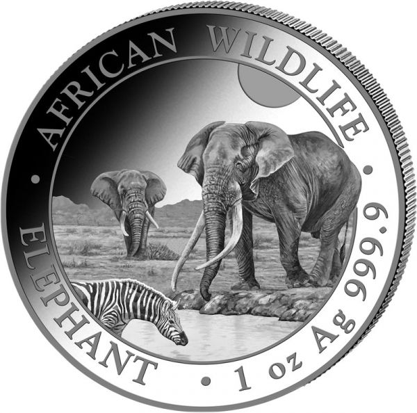 100 Shillings Somalia Elefant African Wildlife 1oz 2026 Silber St