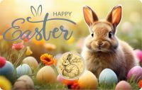 3.000 Francs Tschad Frohe Ostern - Happy Easter Coincard Gold 3.000 Francs Tschad Frohe Ostern - Happy Easter Coincard Gold