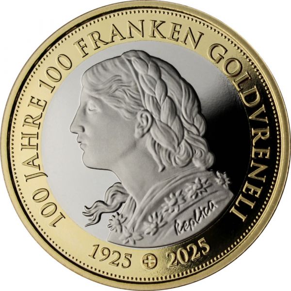 100 Jahre 100 Fr. Goldvreneli 1925-2025 Bi-Metall Swissmint