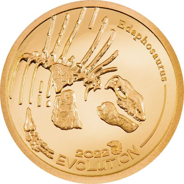 1000 Togrog Mongolei Golden Edaphosaurus 2022 Gold PP